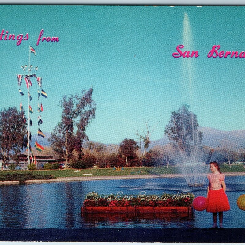 c1950s San Bernardino, CA Greetings Cute Children Entrance Sign Orange Show A219