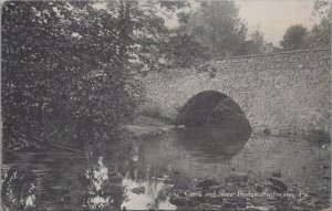 Postcard Creek and Stone Bridge Swiftwater PA 1910