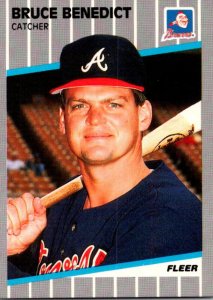 1989 Fleer Baseball Card Bruce Benedict Catcher Atlanta Braves sun0666