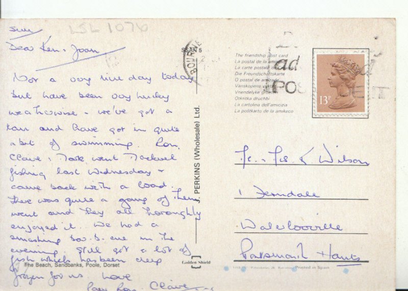 Dorset Postcard - The Beach - Sandbanks - Poole - Ref 18442A