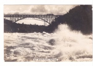Train On Bridge, Whirlpool Rapids, Niagara River, Real Photo Postcard, RPPC
