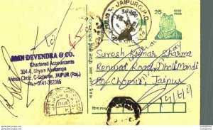 India Postal Stationery Tiger 25 Blackbuck Jaipur cds