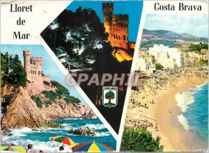 Postcard Modern Lloret de Mar, Costa Brava Beach and Chateau