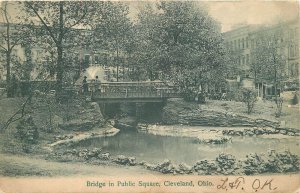 Postcard Ohio Cleveland Bridge Public Square Woehler undivided 23-9779