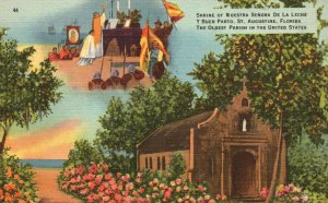 Vintage Postcard 1930's Shrine of Nuestra Senora De La Leche St. Augustine FL