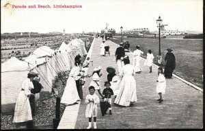 Sussex Postcard - Parade and Beach, Littlehampton  A6358