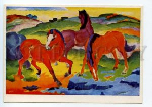 490688 GERMANY expressionism Franz Marc Red Horses Old postcard