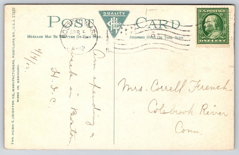 Charlestown Massachusetts~General Warren Statue~Busts~Columns~1912 Postcard