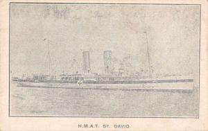 HMAT St David Hospital Ship Antique Postcard J71349