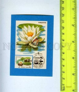 259509 USSR Water lily Advertising philately Pocket CALENDAR 1991 year