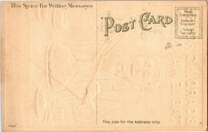 Boarding House Table Manners, an Takes All Food Embossed Vintage Postcard D52 