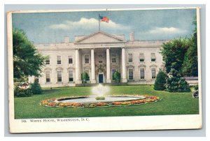 Vintage 1900's Postcard White House Fountain and Grounds Washington DC