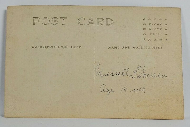 RPPC Boy Russell L Warren Cutest Smile c1909 Postcard R2