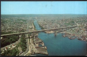 Washington SEATTLE Aerial View of Aurora Bridge Highway 99 - pm1965 - Chrome