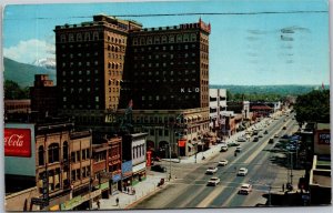 Postcard UT Ogden Looking South on Washington Street Coca Cola