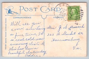 1934  Greetings From  Cass  West Virginia    Postcard