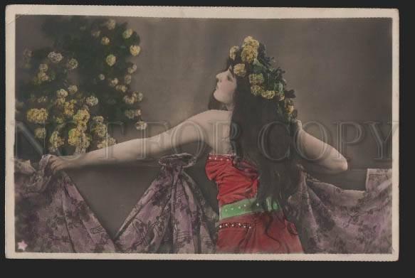 116993 BELLE Woman Lady w/ LONG HAIR vintage PHOTO tinted PC