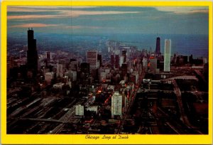 Illinois Chicago Loop At Dusk