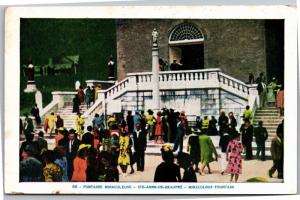 Miraculous Fountain, Ste. Anne de Beaupre Quebec Canada Vintage Postcard J08