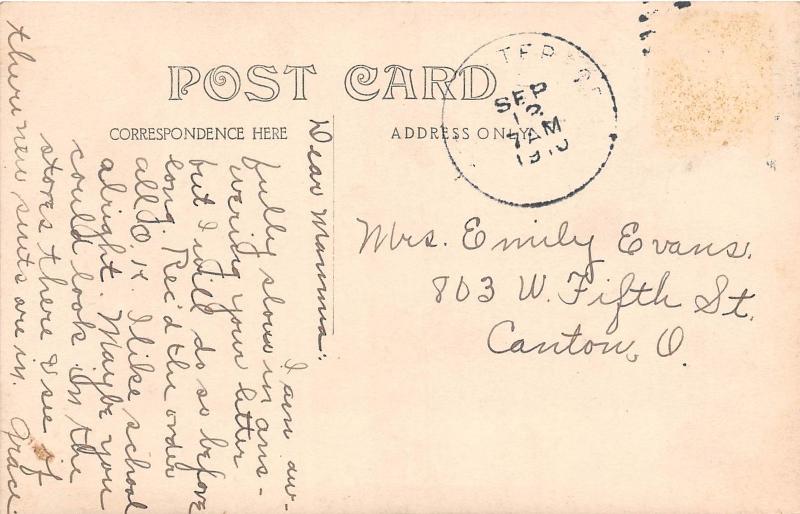 E70/ New Waterford Ohio RPPC Postcard Columbiana Co 1910 Railroad Depot Stores 1