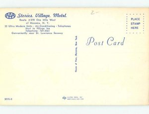 Pre-1980 MOTEL SCENE Massena - Near Cornwall New York NY AD8929