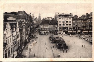 Postcard Czech Plen Town Square Street Scene
