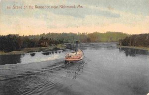Steamer Kennebec River near Richmond Maine 1907 postcard