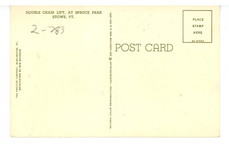 VT - Stowe. Spruce Peak Double Chair Lift