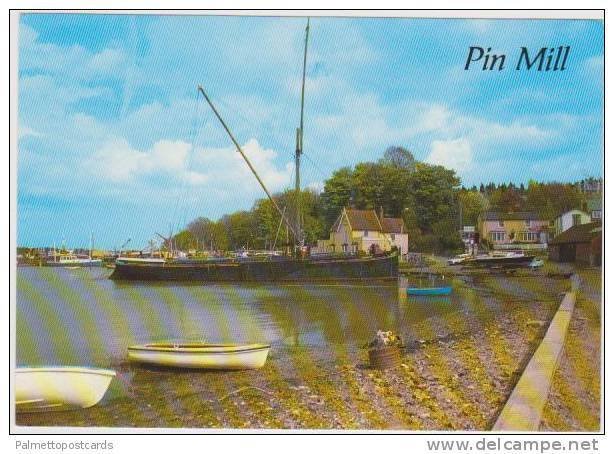 Boats Docked at Pin Mill, Ipswich, Suffolk, England