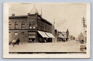 J90/ Ortonville Minnesota RPPC Postcard c1910 Main Street Stores  383