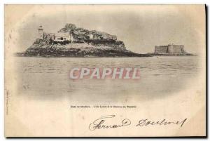 Old Postcard Lighthouse Bay of Morlaix L & # 39Ile Louet and the castle of Ta...