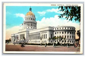 Vintage 1930 Postcard Panoramic View the Capitol Building Havana Cuba - USA Made