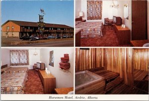 Horsemen Motel Airdrie Alberta AB Interior Multiview Continental Postcard C10