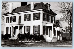 Vincennes Indiana IN Postcard RPPC Photo Front View WM Henry Harrison Mansion