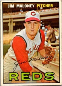 1967 Topps Baseball Card Jim Maloney Cincinnati Reds sk2169