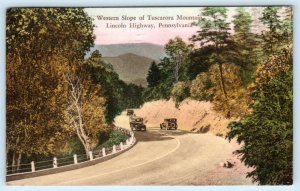 TUSCARORA MOUNTAIN, Pennsylvania PA ~ Handcolored LINCOLN HIGHWAY 1931 Postcard