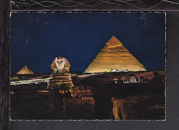 Giza Sphinx and Pyramids,Egypt Postcard BIN 