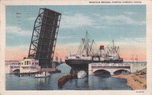 Postcard Bascule Bridge Corpus Christi Texas