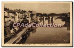 Old Postcard Villeneuve Sur Lot Old Bridge And The left bank