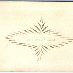 c1880s Lou Christopher Name Calling Handmade Trade Card Artistic Visiting C1