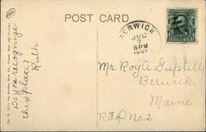 Berwick ME Salmon Falls River From Bridge RR Train c1910 Postcard