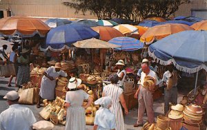 Vendors at Native Market Nassau in the Bahamas 1958 no stamp 