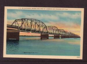 Florida colour PC Hathaway Bridge over West St Andrews Bay, Panama City, unused