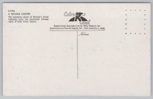 Nevada~Highway Through Canyon~Vintage Postcard