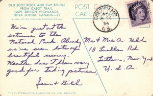 Vintage Postcard Old Scot Rock And Cop Rouge Cabot Trail Cape Breton Nova Scotia