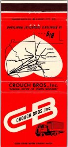 VINTAGE MATCHBOOK - CROUCH BROS Trucking Cargo Sleep Cab MB173