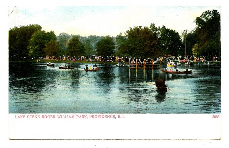 RI - Providence. Roger Williams Park, Lake Scene