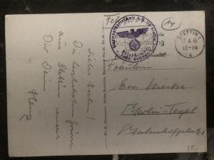 1941 Stettin Germany RPPC feldpost Postcard cover Wehrmacht forces mission