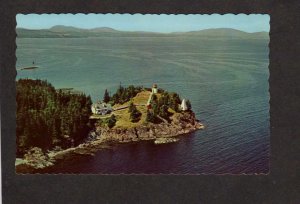 ME Owl's Head Light House Lighthouse Maine near Rockland Postcard Aerial View