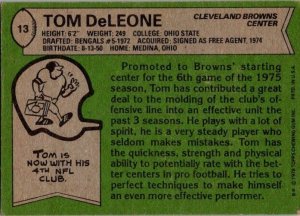 1978 Topps Football Card Tom DeLeone Cleveland Browns sk7118
